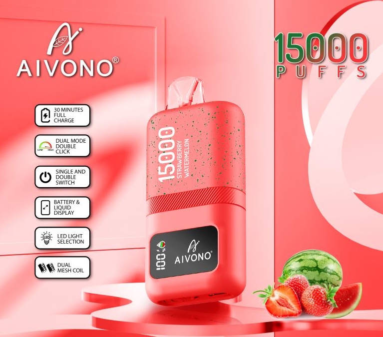 Aivono AIM Magic 15000 Puffs - الفراولة والبطيخ: انفجار من النكهة والقوة في يديك